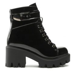 Botki Altercore. Czarne botki Altercore, bez wzorów, bez obcasa, na słupku, bez zapięcia. Za 319.99 zł.