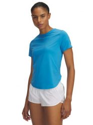 Under Armour Koszulka sportowa "Launch Elite" w kolorze niebieskim rozmiar: M. Niebieskie t-shirty sportowe Under Armour, m, bez wzorów, z materiału, bez ramiączek, outdoorowe. Za 150.37 zł.