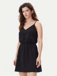 Tommy Jeans Sukienka letnia Essential DW0DW20613 Czarny Regular Fit. Czarne sukienki Tommy Jeans, xs, bez wzorów, z jeansu, bez kołnierzyka, bez ramiączek. Za 269.99 zł.