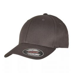 Czapka Z Daszkiem Organiczna Bawełna. Szare czapki z daszkiem FLEXFIT, bez wzorów, z bawełny. Za 77.99 zł.