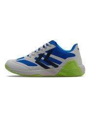 Buty halowe Hummel Algiz V. Niebieskie buty treningowe Hummel, bez wzorów, z gumy, bez zapięcia, do piłki ręcznej. Za 596.00 zł.