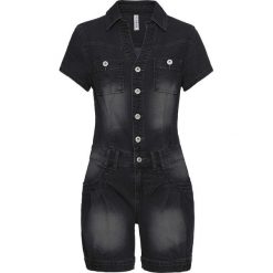 Kombinezon dżinsowy bonprix czarny denim. Kombinezony marki TRIBORD. Za 69.99 zł.