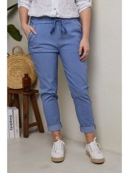 Curvy Lady Spodnie w kolorze niebieskim rozmiar: 40/42. Niebieskie spodnie materiałowe Curvy Lady, bez wzorów, z materiału, klasyczne, z standardowym stanem. Za 150.02 zł.