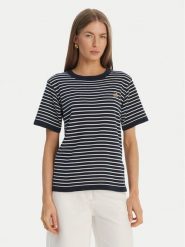 Luisa Spagnoli T-Shirt Cattolica 100402 Granatowy Regular Fit. Niebieskie t-shirty Luisa Spagnoli, m, bez wzorów, z bawełny, bez kołnierzyka, bez ramiączek. Za 1,112.99 zł.