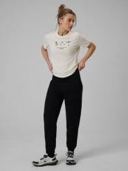 4F Spodnie dresowe joggery damskie - czarne XS. Czarne spodnie dresowe 4f, bez wzorów, z bawełny. Za 149.99 zł.