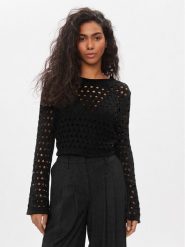 ONLY Sweter Emina 15309502 Czarny Regular Fit. Czarne swetry ONLY, s, bez wzorów, z syntetyku, bez ramiączek. Za 99.99 zł.