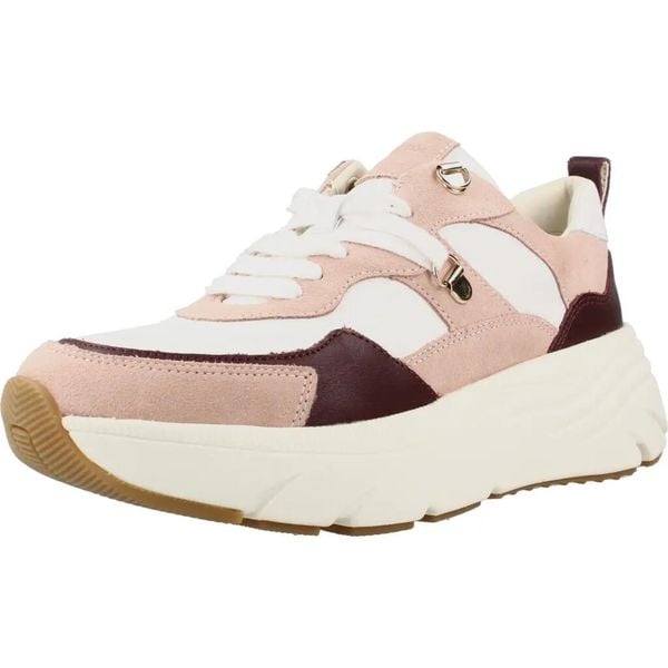 Buty GEOX D DIAMANTA Rose. Czerwone trekkingi Geox, bez wzorów, z tkaniny, bez zapięcia, na fitness i siłownię. Za 371.99 zł.