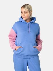 KARI TRAA Bluza "Anelie" w kolorze niebiesko-jasnoróżowym rozmiar: M. Niebieskie bluzy Kari Traa, m, bez wzorów, z bawełny, bez ramiączek, z kapturem. Za 198.56 zł.
