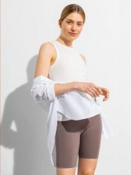 Les Lunes Top "Chloee" w kolorze białym rozmiar: L. Białe topy Les Lunes, l, bez wzorów, z wiskozy, klasyczne, bez kołnierzyka, bez ramiączek. Za 65.99 zł.