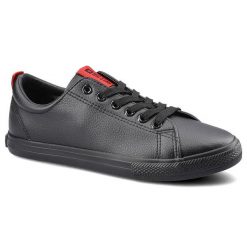 Czarne Trampki Big Star Damskie Modne Buty. Czarne trampki BIG STAR, z aplikacjami, ze skóry ekologicznej, biznesowe, bez zapięcia. Za 99.99 zł.