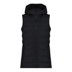 Kurtka bez rękawów z kapturem, zapinana na zamek dla kobiet CMP. Czarne kurtki CMP, bez wzorów, z kapturem. Za 409.99 zł.