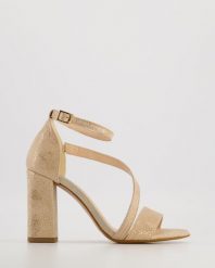SANDAŁY NA SŁUPKU 26119 CRAT BEIGE. Brązowe sandały Venezia, bez wzorów, z nubiku, bez obcasa, na słupku, bez zapięcia. Za 289.00 zł.