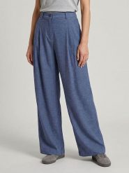 MOSS COPENHAGEN Spodnie "Viana" w kolorze niebieskim rozmiar: XL. Niebieskie spodnie materiałowe Moss Copenhagen, bez wzorów, z materiału, z podwyższonym stanem. Za 166.49 zł.