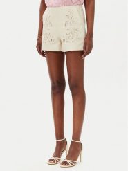 TWINSET Szorty materiałowe 251TP2162 Beżowy Regular Fit. Brązowe szorty Twinset, bez wzorów, ze lnu. Za 869.99 zł.