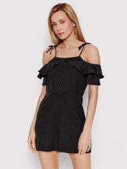DeeZee Kombinezon Delia 3FB062 Czarny Regular Fit. Czarne sukienki DeeZee, s, bez wzorów, z wiskozy, bez kołnierzyka, bez ramiączek. Za 169.99 zł.