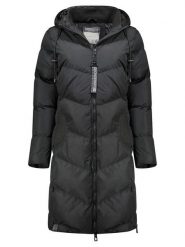 Geographical Norway Płaszcz zimowy "Bonus" w kolorze czarnym rozmiar: L. Czarne płaszcze Geographical Norway, na zimę, l, bez wzorów, z puchu, bez kaptura. Za 260.99 zł.