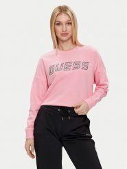 Guess Bluza Skylar V4GQ07 K8802 Różowy Relaxed Fit. Czerwone bluzy Guess, xxs, z aplikacjami, z bawełny, bez kaptura. Za 199.99 zł.