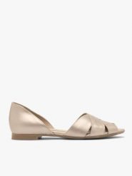 Platynowe sandały peep toe. Szare sandały Brawo sp. z o.o., bez wzorów, ze skóry, z otwartym noskiem, bez obcasa, na płaskiej podeszwie, bez zapięcia. Za 429.99 zł.