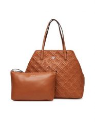 Guess Torebka Adelasia HWQL96 58240 Brązowy. Brązowe shopper bag Guess, z aplikacjami, ze skóry, bez dodatków. Za 679.99 zł.
