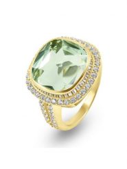 Les Petites Précieuses Pozłacany pierścionek z cyrkoniami i ametystem rozmiar: 54. Zielone pierścionki Les Petites Précieuses, z ametystem, pozłacane. Za 379.44 zł.