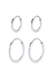 Elli Zestaw Kolczyków bez Kamienia Damski Podstawowy 925 Sterling Silver Impreza / Sylwester Kolczyki 1 ct. Szare kolczyki Elli, srebrne. Za 293.99 zł.