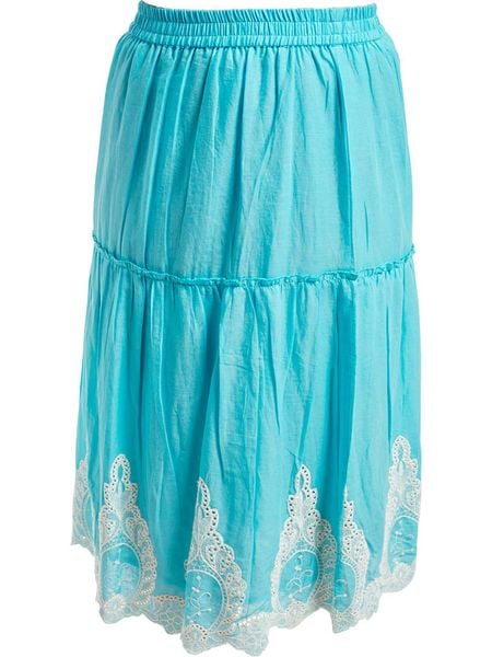 SIGRIS Moda Spódnica w kolorze turkusowym rozmiar: L. Niebieskie spódnice SIGRIS Moda, l, bez wzorów, z bawełny, maxi, rozkloszowane. Za 144.95 zł.