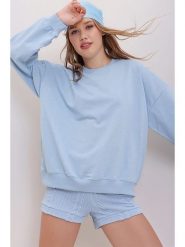 Trend Alacati Bluza w kolorze błękitnym rozmiar: M. Niebieskie bluzy Trend Alacati, m, bez wzorów, bez kaptura. Za 57.20 zł.