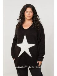 Curvy Lady Sweter w kolorze czarnym rozmiar: 40/42. Czarne swetry Curvy Lady, bez wzorów, ze splotem, klasyczne, bez ramiączek. Za 143.99 zł.