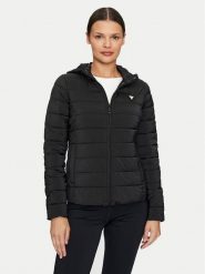 Guess Kurtka puchowa Solid Heavy Diann V4YL04 WF3X0 Czarny Regular Fit. Czarne kurtki Guess, xxs, z aplikacjami, z puchu, bez kaptura. Za 429.99 zł.