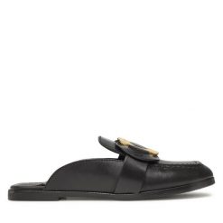 Klapki See By Chloé. Czarne klapki See By Chloé, bez wzorów, bez obcasa, bez zapięcia. Za 1,239.00 zł.