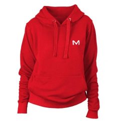 Bluza sportowa damska MOTUS. Czerwone bluzy z kapturem Motus, l, bez wzorów, z bawełny, z kapturem, na fitness i siłownię. Za 147.01 zł.
