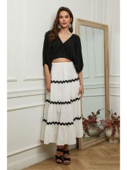 Plume Spódnica "Marty" w kolorze biało-czarnym rozmiar: S. Białe spódnice Plume, s, bez wzorów, maxi. Za 123.25 zł.