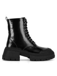 Nine West Trzewiki WFA3033-5 Czarny. Czarne botki Nine West, bez wzorów, z materiału, bez obcasa, na płaskiej podeszwie, bez zapięcia. Za 195.99 zł.