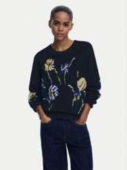 Desigual Sweter Cooper 25WWJF36 Czarny Regular Fit. Czarne swetry Desigual, l, bez wzorów, z bawełny, bez ramiączek. Za 299.99 zł.