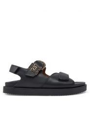 Tommy Hilfiger Sandały Leather Sporty Sandal FW0FW08799 Czarny. Czarne sandały Tommy Hilfiger, bez wzorów, ze skóry, sportowe, bez obcasa, na płaskiej podeszwie, bez zapięcia. Za 649.99 zł.
