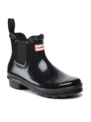 Hunter Kalosze Original Chelsea Gloss WFS2078RGL Czarny. Czarne kalosze Hunter, bez wzorów, z tworzywa sztucznego, bez zapięcia. Za 239.99 zł.