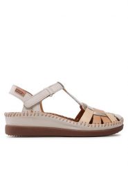 Pikolinos Sandały W8K-0965C1 Biały. Białe sandały Pikolinos, bez wzorów, ze skóry, bez obcasa, na płaskiej podeszwie, bez zapięcia. Za 419.99 zł.