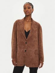 Weekend Max Mara Kurtka skórzana Oggi 2425446021 Brązowy Regular Fit. Brązowe kurtki Weekend Max Mara, l, bez wzorów, ze skóry, bez kaptura. Za 1,949.00 zł.