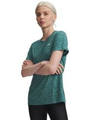 Under Armour Koszulka sportowa "Twist" w kolorze zielonym rozmiar: S. Zielone t-shirty sportowe Under Armour, s, bez wzorów, z materiału, bez ramiączek, outdoorowe. Za 79.21 zł.