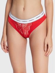 Guess Stringi Belle O2BE00 KBBT0 Czerwony. Czerwone stringi Guess, z aplikacjami, z syntetyku. Za 119.99 zł.