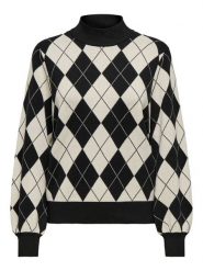 ONLY Sweter w kolorze czarno-białym rozmiar: M. Białe swetry ONLY, m, bez wzorów, ze splotem, bez ramiączek. Za 148.96 zł.