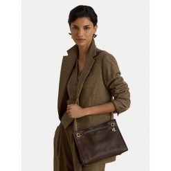 Torebka LAUREN RALPH LAUREN. Brązowe torebki klasyczne Lauren Ralph Lauren, bez wzorów, klasyczne, bez dodatków. Za 1,699.00 zł.