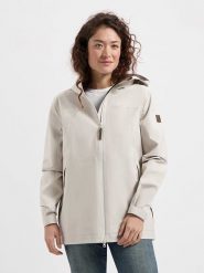 TRAVELIN' Kurtka softshellowa "Jannike" w kolorze kremowym rozmiar: XL. Brązowe kurtki przeciwdeszczowe Travelin', s, z aplikacjami, ze skóry, bez kaptura, outdoorowe. Za 390.92 zł.