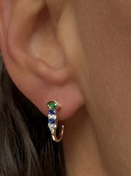 Les Petites Précieuses Pozłacane kolczyki-wkrętki z cyrkoniami rozmiar: onesize. Niebieskie kolczyki Les Petites Précieuses, z cyrkonią, pozłacane. Za 78.45 zł.