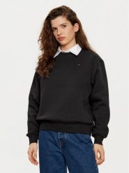 Tommy Hilfiger Bluza WW0WW41246 Czarny Relaxed Fit. Czarne bluzy Tommy Hilfiger, xs, bez wzorów, z bawełny, bez kaptura. Za 229.99 zł.