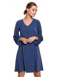 Stylove Sukienka w kolorze niebieskim rozmiar: XL. Niebieskie sukienki Stylove, xl, bez wzorów, bez kołnierzyka, bez ramiączek, mini. Za 154.07 zł.
