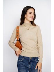 ASSUILI Sweter w kolorze beżowym rozmiar: 40. Brązowe swetry Assuili, bez wzorów, z kaszmiru, klasyczne, bez ramiączek. Za 136.45 zł.