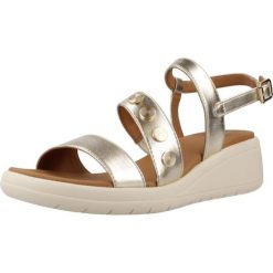 Sandały GEOX D MELICONIA Złoty. Żółte sandały Geox, bez wzorów, z syntetyku, sportowe, bez obcasa, bez zapięcia. Za 369.99 zł.