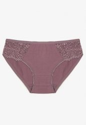 Fioletowe Gładkie Majtki Figi z Bawełny Venessila. Fioletowe figi Born2be, bez wzorów, z bawełny. Za 9.99 zł.
