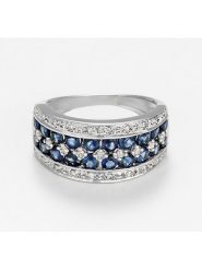 Maison héritage PARIS Złoty pierścionek z diamentami i szafirem rozmiar: 54. Szare pierścionki maison héritage PARIS, z diamentem, złote. Za 3,479.99 zł.